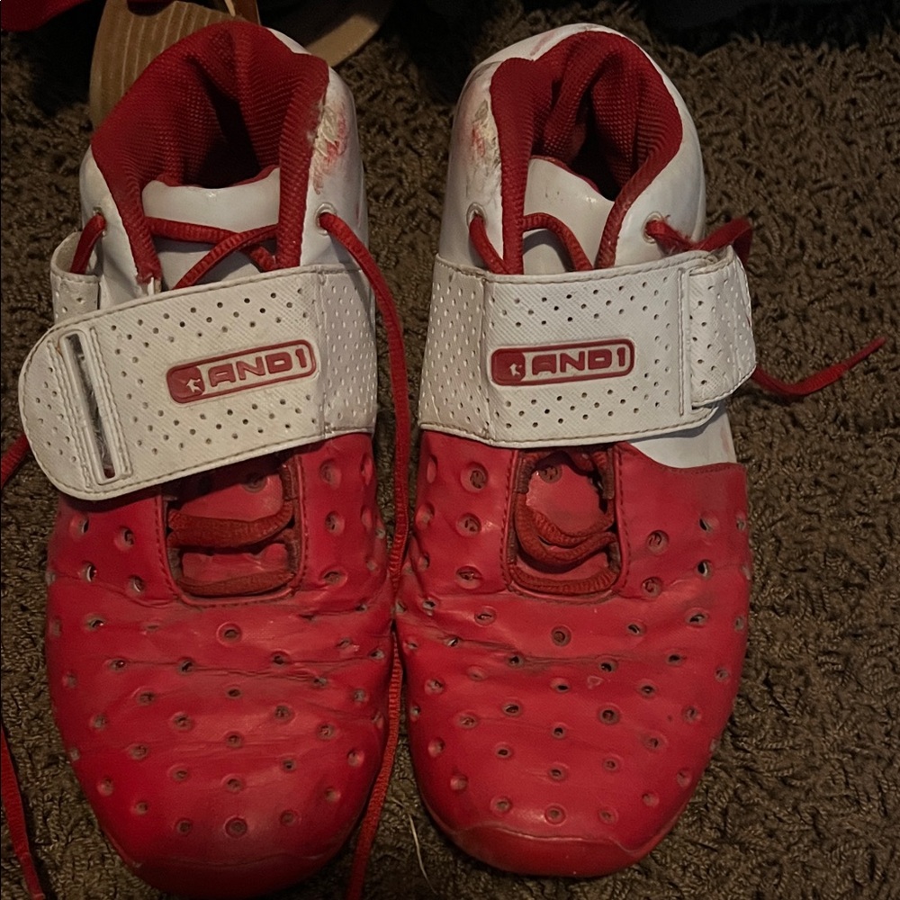 AND1 Kids Red and White Sneakers